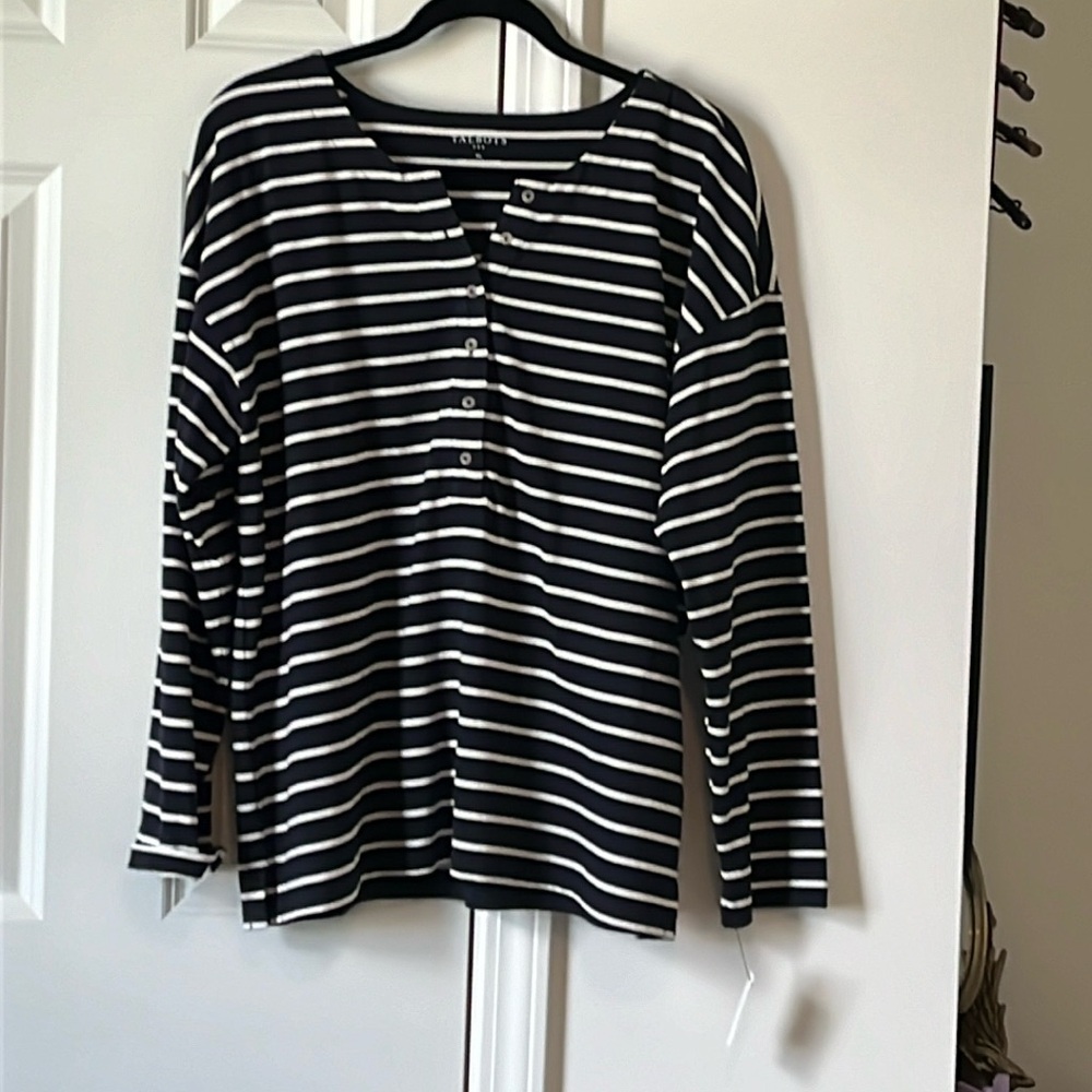 Talbots Nautical Strip Henley